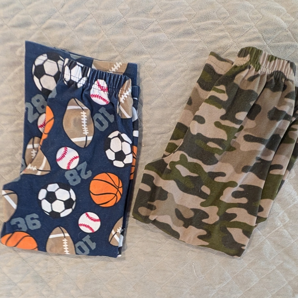Carter's Kids Size 4 Sports and Camo Print Pajama Pants Size 4